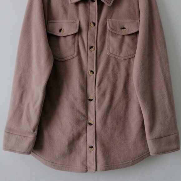 Weekends Everyday Women's Pink Long Sleeve Two-Pockets Button-Up Jacket Size XL - Picture 3 of 7